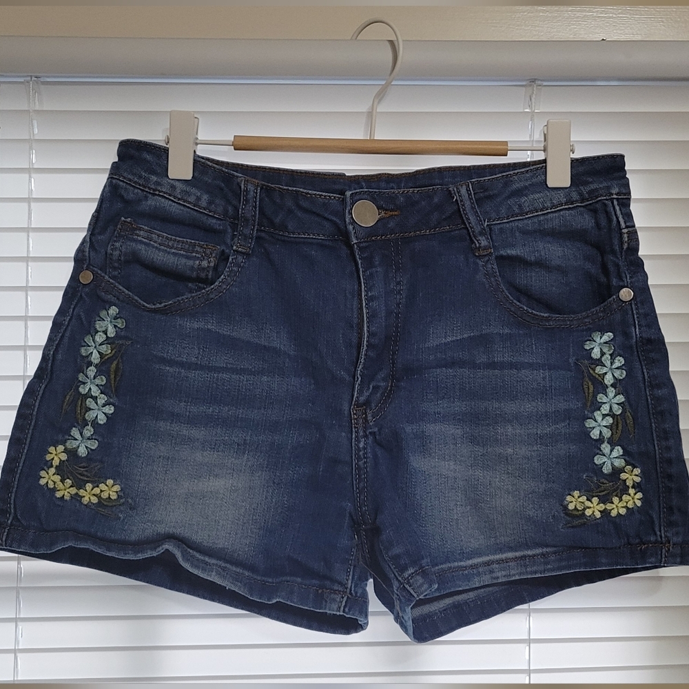 Embroidered Denim Women's Shorts